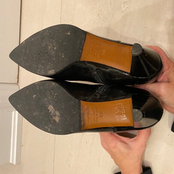 Aquatalia waterproof Patent leather  blk dress booties 6.5 - Picture 4 of 5